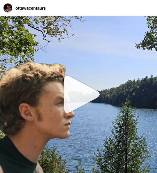 Instagram video by @ottawacentaurs: the thumbnail shows Ilya Rozanov overlooking a lake near Gatineau